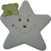 Iron-on Patch - Large Pink Star with Teddy Bear